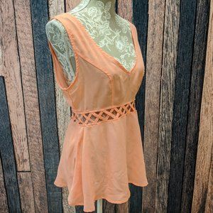 Summer Coral Cutout Tank